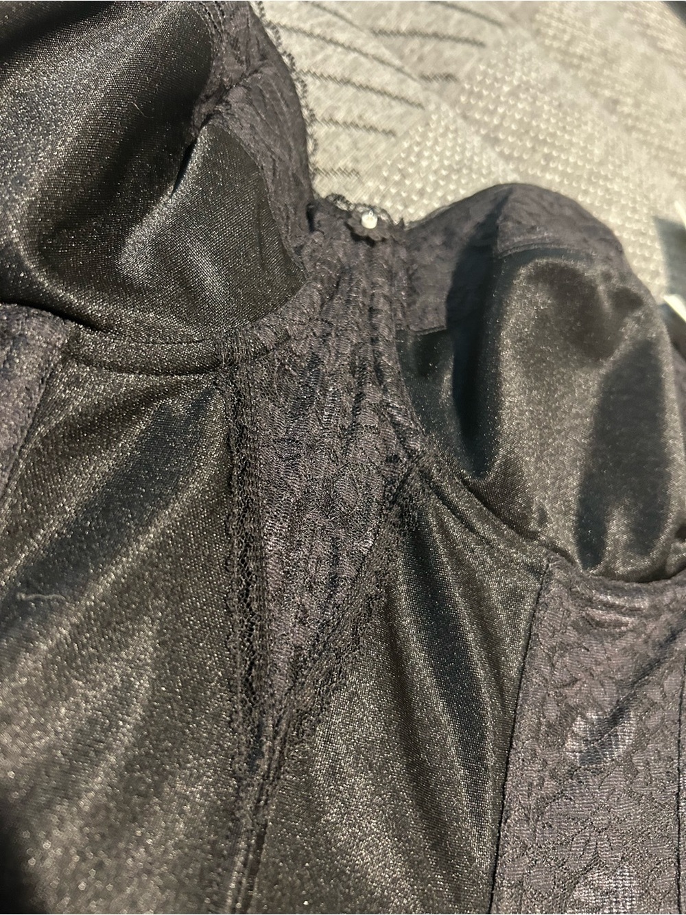 Dominique Black Lace-Trim Bustier